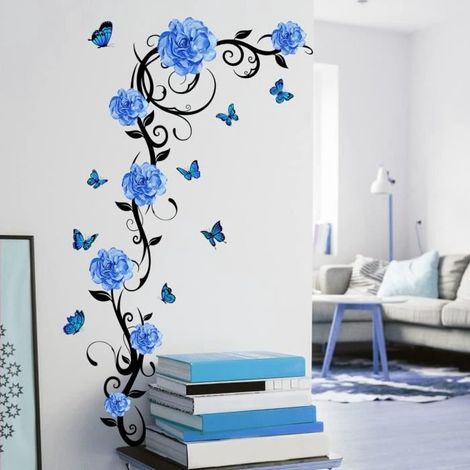 Sticker Mural – Nicht spezifiziert – Pfingstrose und Schmetterling – PVC – 30 cm × 60 cm – Wanddekoration