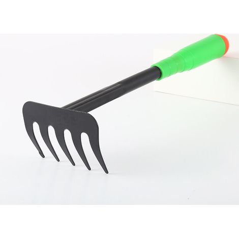 Outil de jardinage manuel - Râteau à cinq dents:26.5811CM - Outil en acier avec poignée en plastique - Râteau à cinq dents pour le jardinage
