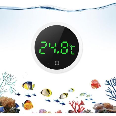 Digital Aquarium Thermometer, Mini Aquarium Thermometer for All Sizes, LED Digital Display and High Precision, Touch Alarm Clock, Wireless Thermometer for Freshwater and Saltwater Aquariums MUMU (1/4)