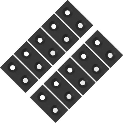 10 embouts de profilé en aluminium, plaques de recouvrement en alliage métallique, accessoires de mouvement linéaire, noir à double trou 3060. (1/5)