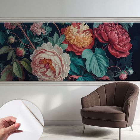 Carta da parati autoadesiva - fotomurale - decorazione parete - murale - adesivo da muro - Fiori colorati 250x104 cm (1/5)
