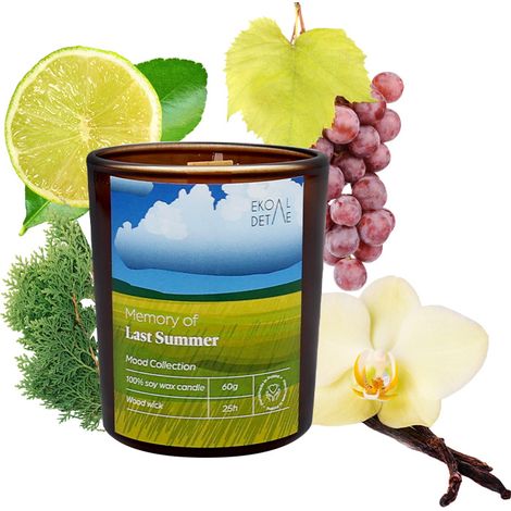 Candela di soia Calm Tuscany bergamotto uva rosa cashmere 60 g ecoDetails (1/5)