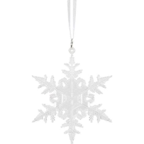 Lot de 3 décorations de Noël : pendentifs en plastique transparent représentant un sapin de Noël et des anges dans les neiges. (1/5)