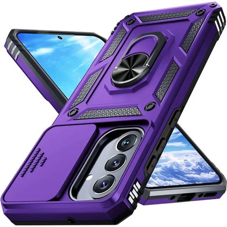 (Violet, Galaxy S25 Ultra) Étui de protection robuste et durable résistant aux chutes avec support magnétique pour anneau de voiture. (1/5)