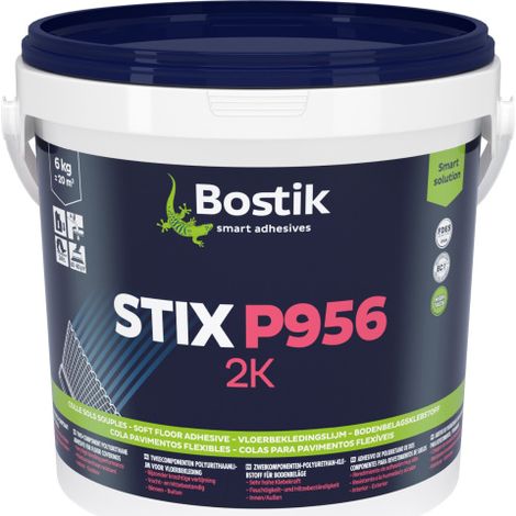 Bostik – Colle multi-usage bi-composants pour sols souples et rigides – Résistance à l’humidité et à la chaleur jusqu’à 120°C – 6 kg