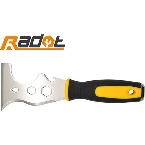 Couteau à enduire lame en acier inoxydable, manche plastique anti-corrosion, raclette multifonction pour mastic et crépis (1/5)