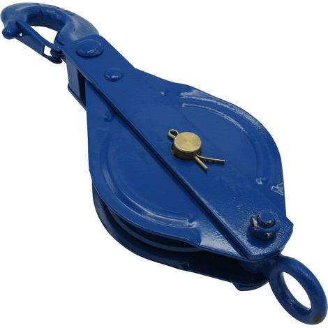 1 Ton 100MM Single Block With Hook Blue Painted - 10MM Wire Rope Safety Lifting (1/5)