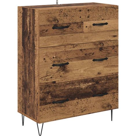 Maison La Vie - Buffet Salon Moderne - Meuble de rangement - Bois Ancien 69,5 x 34 x 90 cm Bois d'ingénierie et fer bu3052 (1/5)