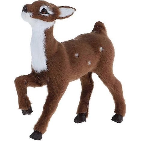 Renne de Noël en peluche simulant un élan, modèle jouet marron clair femelle sur pied-Dark Brown Female Stand