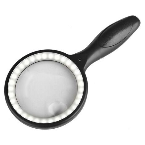 LaBlanc - Lupa de lectura 30X 60X con 33 luces LED Lupa LED Lupa en inglés - Mega Reading Magnifying Glass Una lupa de lectura recargable por USB Lupa de lectura para personas mayores