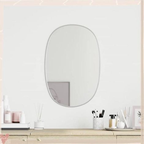 Miroir mural - VINGVO - 348211 - Argenté - 50 x 35 cm - Verre/PVC (1/5)