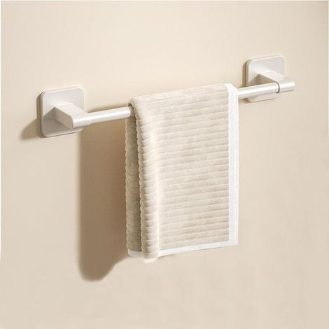 Handtuchhalter, wandmontiertes Badezimmerregal, Hängeregal aus Aluminium für Bad und WC (Weiß, 30 cm) (1/5)