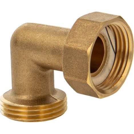 tecuro Winkel 90°, 1 Zoll AG x Überwurfmutter 1 Zoll (DN 18) - MS-blank CW617N (1/5)