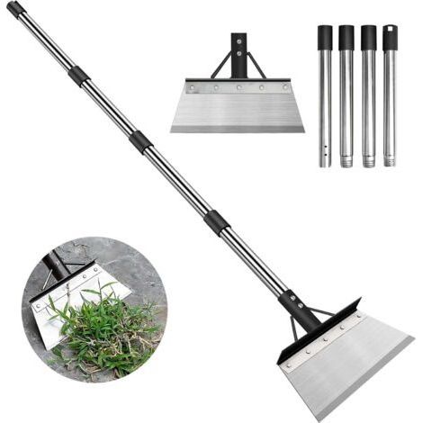 Pelle de jardin multifonctionnelle, pelle plate en acier robuste avec manche réglable de 150 cm, grattoir à sol, outil de désherbage extérieur (1/5)