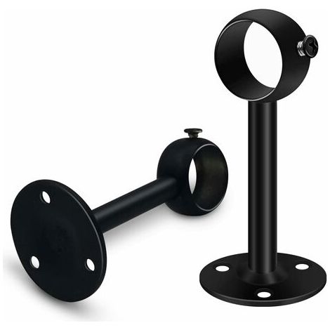 - Jeu de 2 supports de tringle à rideau noirs robustes pour tringle de plafond, supports de tringle à rideau en acier inoxydable de 25 mm, supports de tringle à rideau pour penderie, penderie (1/5)