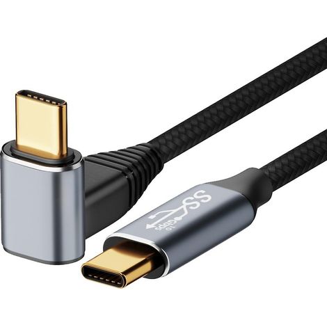 Câble USB-C coudé 100 W vers USB-C, charge rapide USB-C vers USB-C Type-C de 0,5 m (1/5)