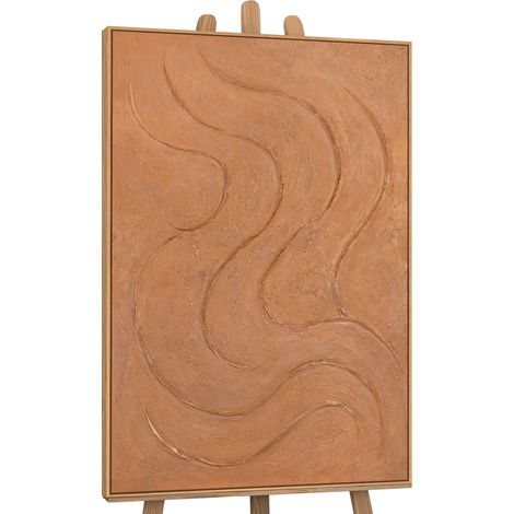 Gemälde Warme Rhythmen Rahmen Eichefarben 120x80 cm (1/5)
