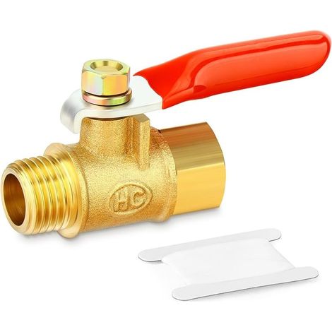 1PCS 1/4 Inch Brass Mini Ball Valve Shut Off Switch, 1/4 Inch Male x Female BSP Thread Pipe Fitting (1/4)