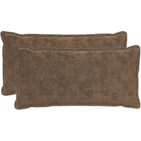 Cushion Cover 2 pcs HOUTEN Light Brown 40 x 80 cm vidaXL