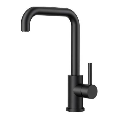 Robinet Cuisine Noir, Mitigeur Cuisine Pivotant à 360, Acier Inoxydable, Forme en L Monolevier pour 1 Trou,Avec tuyau G3/8 (1/5)