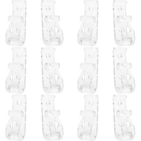 Crochet de fixation transparent pour stores enrouleurs, en acrylique, fer et ABS, pour stores romains verticaux, lot de 12 (1/5)