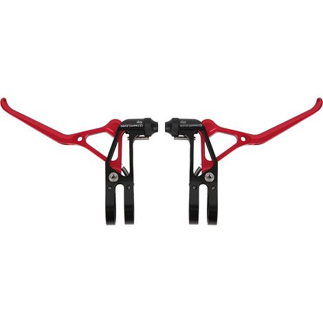 Poignée de Frein Vélo Montagne en Alliage d'Aluminium Réglable Noir Rouge (1/5)