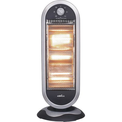 Hot Elect. Herd 1200 W Schwarz/Silber 3 Leistungsstufen Oszillierender Griff mit 3 Elementen und Kippschutz 70 x 30 x 30 cm