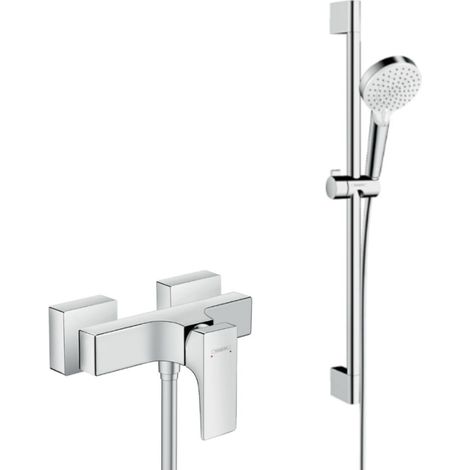 HANSGROHE Conjunto de ducha Crometta + Mezclador de ducha de baño Metropol