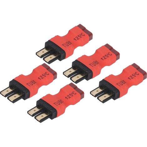 Lot de 5 adaptateurs de batterie en T (femelle vers mâle) pour petits modèles réduits de voitures, avions et bateaux. (1/5)