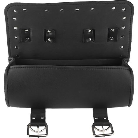 Sacoche moto universelle en simili cuir, bagagerie roulante pour moto, remplacement noir (1/5)