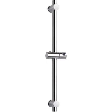 CHOYCLIT Barre de douche en acier inoxydable 304, avec fixation réglable en hauteur et en angle, acier inoxydable brossé et finition chromée polie, chrome acier inoxydable, Chrome poli, 66cm (1/5)