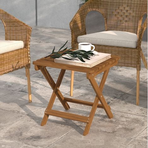 table bois salon pliable extérieur acacia teck lot 2 HAVRYA (1/4)