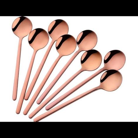 Cuillère à café en acier inoxydable (or rose) (8 pièces) (1/5)