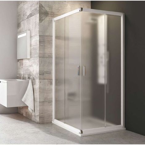 Ravak Blix - Vierteilige Duschabtrennung BLRV2-80, 78-80 cm, weiß/Glas Traube 1LV40100ZG