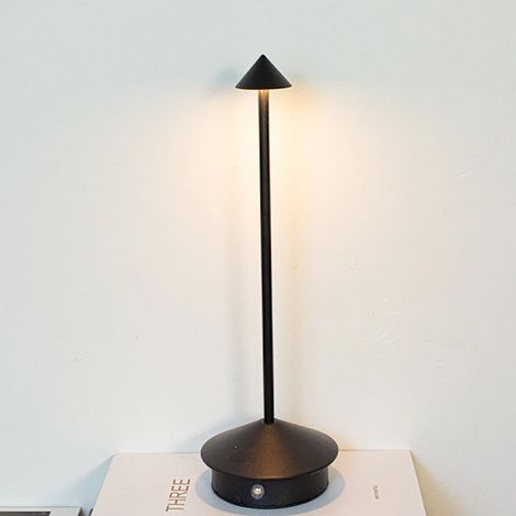 Verstellbare LED-Schreibtischlampe, Schutzart IP54, für den Innen- und Außenbereich geeignet, mit Stecker, 29 cm hoch, schwarz