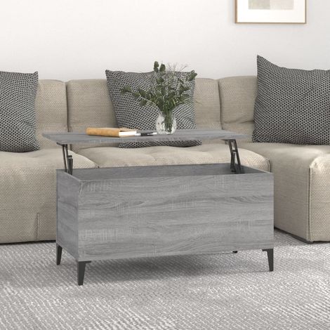 Table basse de salon Bout de canapé Tables d'appoint pour chambre Sonoma gris 90x44,5x45 cm Bois d'ingénierie XTT784 (1/5)