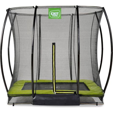 EXIT Silhouette Ground Trampoline 5x7ft with Safety Net – Green
