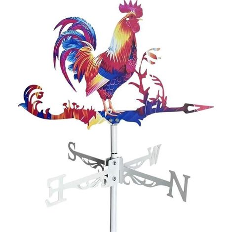 Girouette De Jardin De Ferme, Girouette À Vent en Forme De Coq, Décorations De Jardin sur Le Thème des Animaux, Girou Ette pour Jardin, Ferme (1/4)