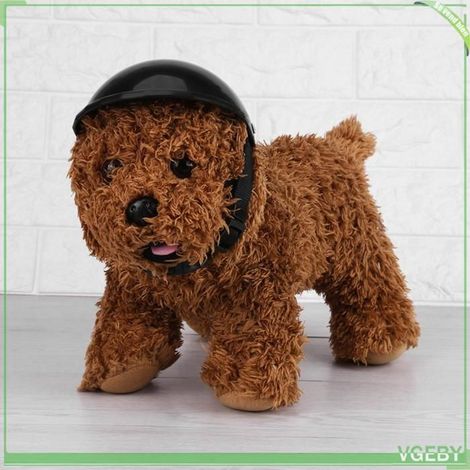 Fafeicy Casque pour animaux de compagnie Pet Dog Motorcycle Helmet Riding Hat Headpiece Outdoor animalerie blouson Noir M (1/5)