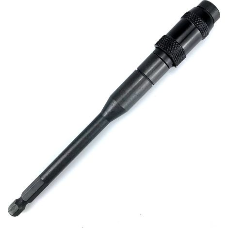 Rallonge pour embouts de tournevis multi-angles, version étendue, tournevis électrique magnétique puissant, poignée hexagonale, rallonge autobloquante à dégagement rapide, entièrement noire (longue). (1/5)