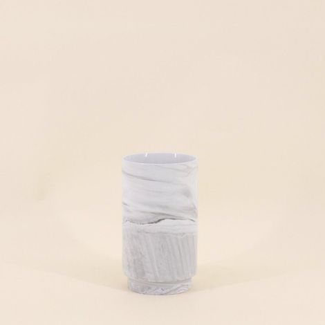 Vase en céramique effet marbre blanc, H15cm (1/5)