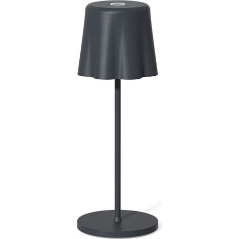 Fade Lampada da Tavolo Aladina Led Ricaricabile H 30 Cm D 11 Cm Wireless Dimmerabile Antracite (1/2)