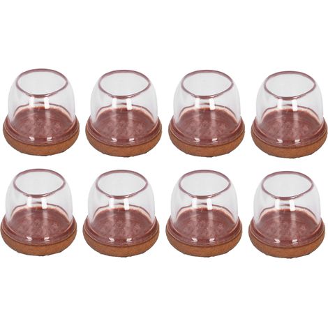 Lot de 8 patins de chaise ronds transparents épais, protège-pieds de table et tabouret silencieux (1/5)
