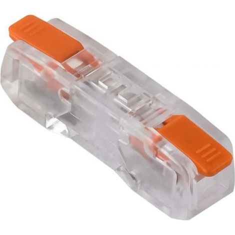 Connettore rapido con leva, passante, 2x 0,2-2,5 mm², trasparente E.4194/1 /100 pz./