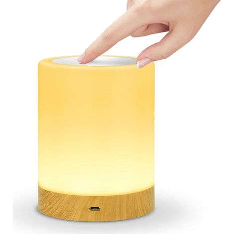 LED-Nachtlicht, farbenfrohe Nachttischlampe, Touch-Nachtlicht mit 13 wechselnden Farben, wiederaufladbare Tischlampe mit warmweißem Licht für Schlafzimmer, Babyzimmer und (1/5)