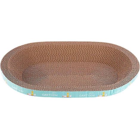 Griffoir en carton pour chat, jouet d'entraînement pour faire ses griffes, protège-meubles, nid pour chatons pour dormir, se reposer et jouer.-Oval Small