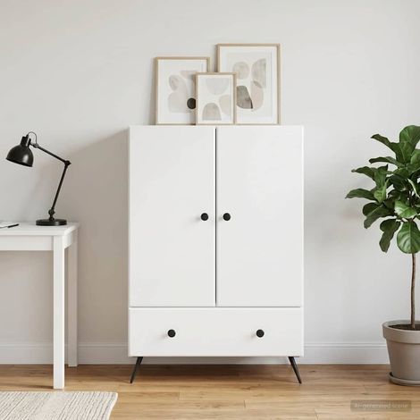 vidaXL Credenza Bianco Lucido 66 x 34,5 x 95 cm Legno (1/5)