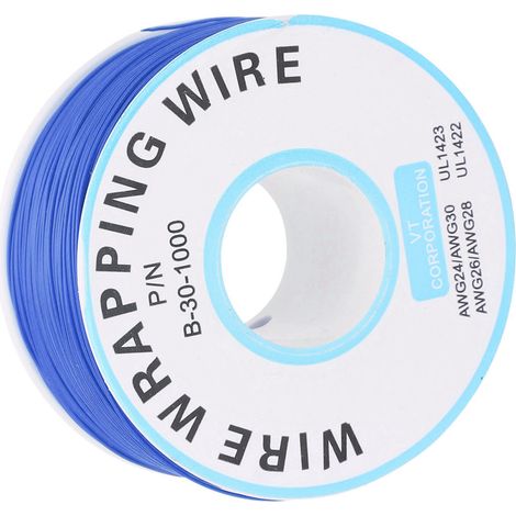 Câble de connexion électronique monoconducteur en cuivre, fil volant pour circuit imprimé, fil enroulé, bleu (1/5)