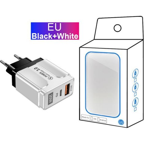 Chargeur - PD20W - QC3 0 - Prise Européenne - Pour Smartphone Et Tablette - 1 Unite (1/5)