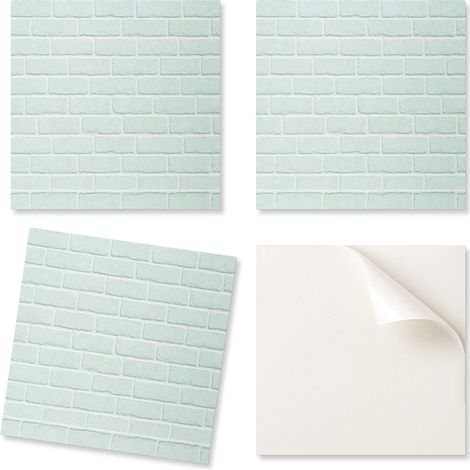 Paquete de baldosas de vinilo con dise帽o de pared de ladrillo para cocina, 20x20x20 cm